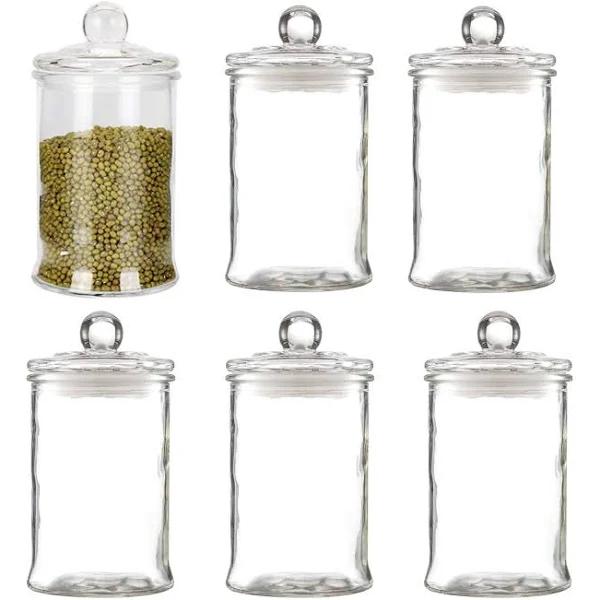 Glass Apothecary Jars 4500ml [4 Pack] Candy Lolly Buffets Wedding Candle Making Kitchen Canister Food Storage Container Decorative Elegant Home Decor