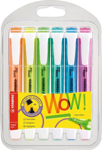 STABILO Swing Cool Highlighter Assorted (Wallet of 6)