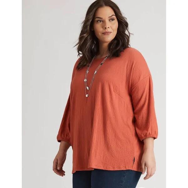 Autograph - Plus Size - Womens Tops - Knitwear 3/4 Sleeve Button Back Top - 24