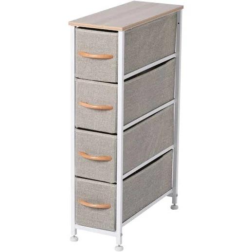 Sherwood Luna 4 Drawer Fabric Tallboy Cream