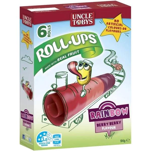 Uncle Tobys Rainbow Berry Berry Roll Ups 94g