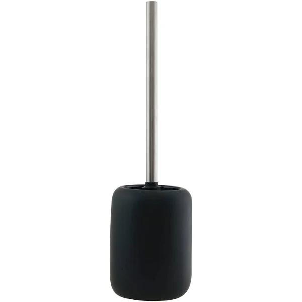 Salt & Pepper Suds Ceramic Toilet Brush Holder Black