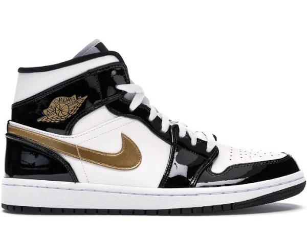 Air Jordan 1 Mid Patent 'Black Gold'