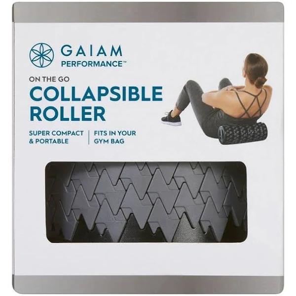 Gaiam On The Go Collapsible Roller in Black/Grey