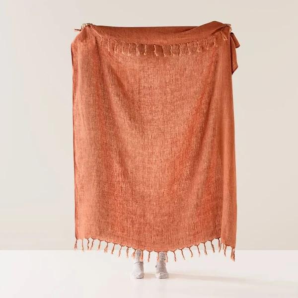 Adairs Malmo Rust Linen Throw