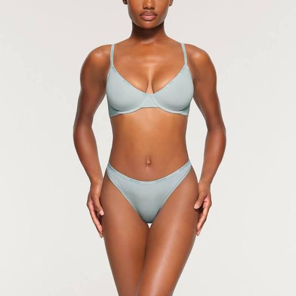 Cotton Logo Underwire Demi Bra | Frost