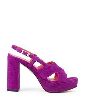 David Jones Edward Meller Rastine115 Open Toe Platform Sandal in Magenta Suede, Size 40 EU