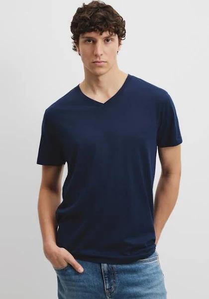 Country Road Men's Pima Cotton V-Neck T-Shirt, Navy, XL