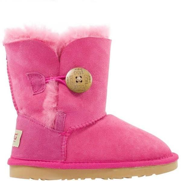 UGG Kids Button Sheepskin Boots Bao Pink - Size-11/12