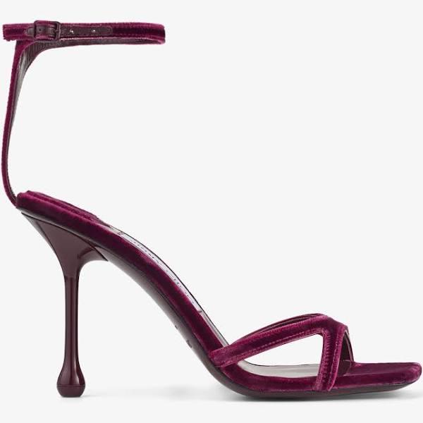 Jimmy Choo Ixia Sandal 95 Boysenberry Velvet Sandals - Pink - 36.5