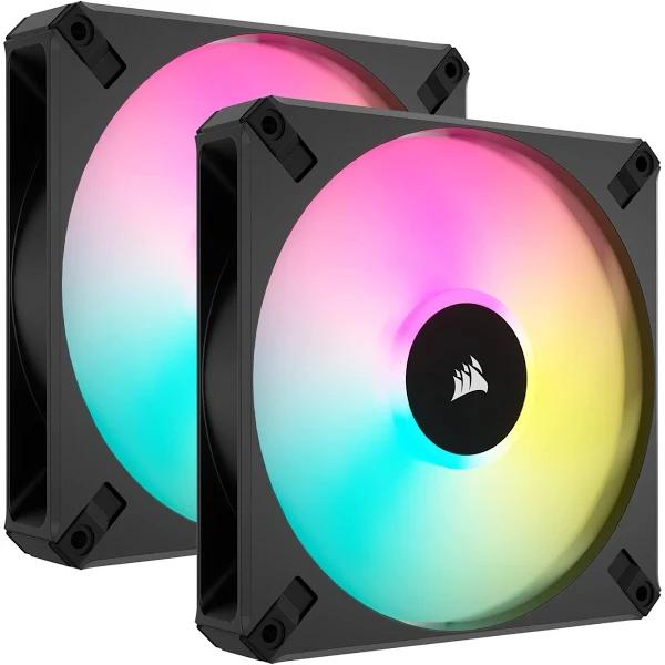 Corsair iCUE AF140 RGB Elite 140mm PWM Fan, 2-Pack