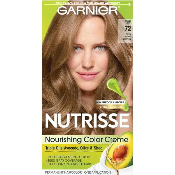 Garnier Nutrisse Permanent Haircolor, Dark Beige Blonde 72