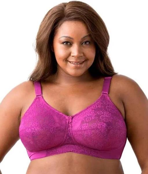 Elila Embroidered Lace Wire-Free Bra - Fuchsia - 26D