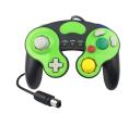 Three-Point Decorative Strip Wired Game Handle Controller for Nintendo Ngc (Black+Green)