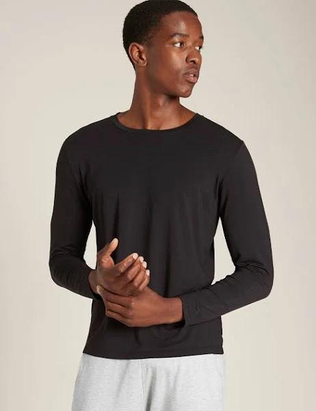 Boody Men's Long Sleeve Crew T-Shirt Black S