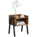 VASAGLE Rustic Brown and Black Side Table