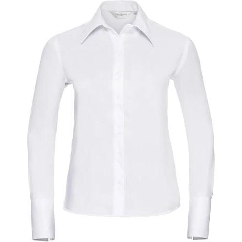 Russell Collection Ladies/Womens Long Sleeve Ultimate Non-Iron Shirt White M