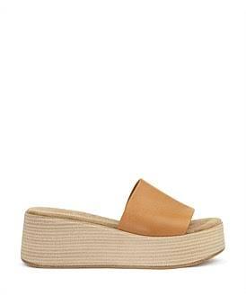 David Jones Edward Meller Levon Slide On Wedge in Tan, Size 36 EU