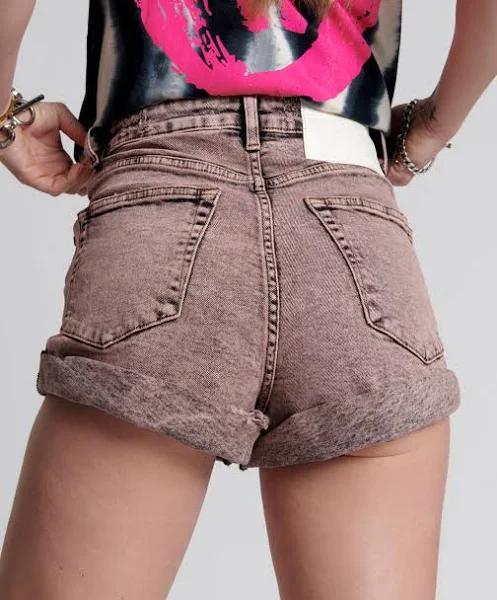 One Teaspoon Night Haze Bandits High Waist Denim Shorts