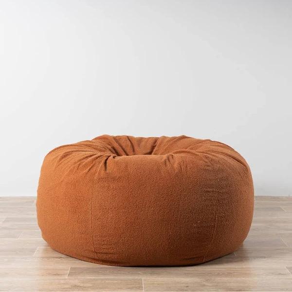 Ivory & Deene Boucle Fur Bean Bag - Rust