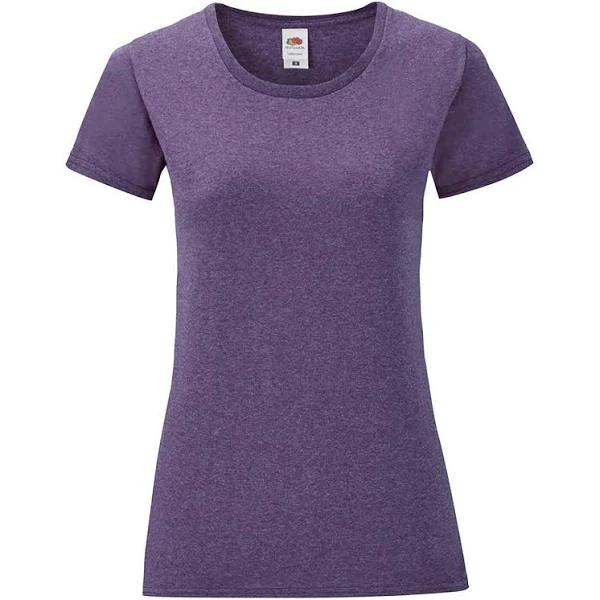 Fruit of The Loom Womens/Ladies Iconic T-Shirt Heather Purple S