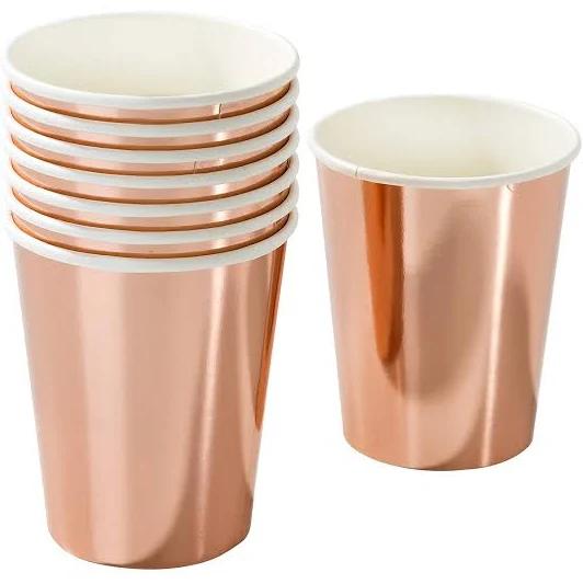 Party Porcelain Rose Gold Cup 8pk