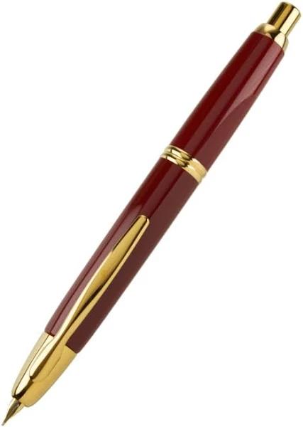 Pilot Capless (Vanishing Point) Gold Red Fountain Pen - Broad