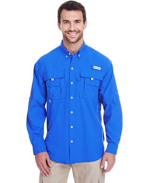 Columbia Men's Blood and Guts IV Long Sleeve Fishing Shirt Vivid Blue L