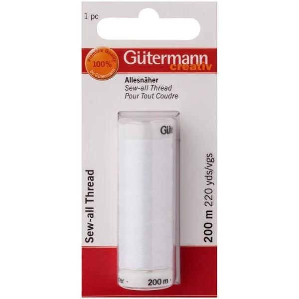 Gutermann Sew-All Thread #800 White, 200m Spool, 100% Polyester