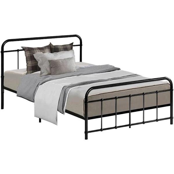 Leo Metal Bed Frame - Black King Single