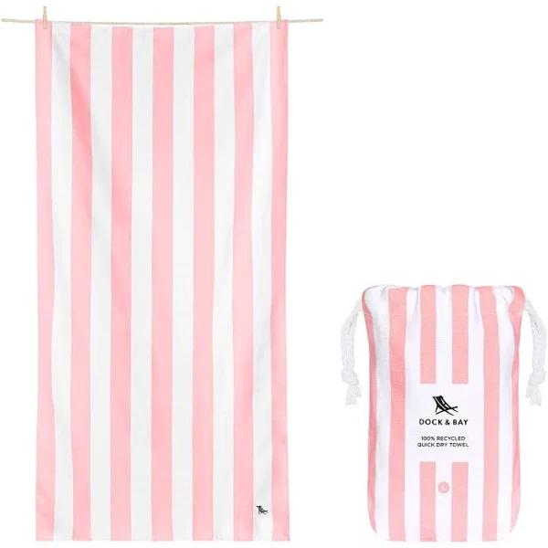 Dock & Bay Beach Towel Cabana Collection XL | Quick Dry | Malibu Pink