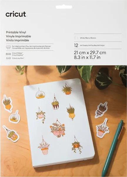 Cricut 12-Sheets A4 Printable Vinyl - White