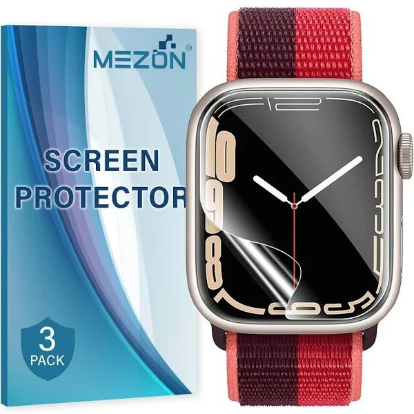 [3 Pack] MEZON Apple Watch Series 9 (45 mm) Ultra Clear TPU Film Screen Protectors Shock Absorption (Apple Watch 9 45mm, Clear)