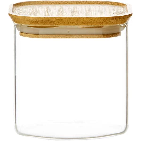 Kitchen Pro Eco Square Glass Canister with Bamboo Lid 800ml