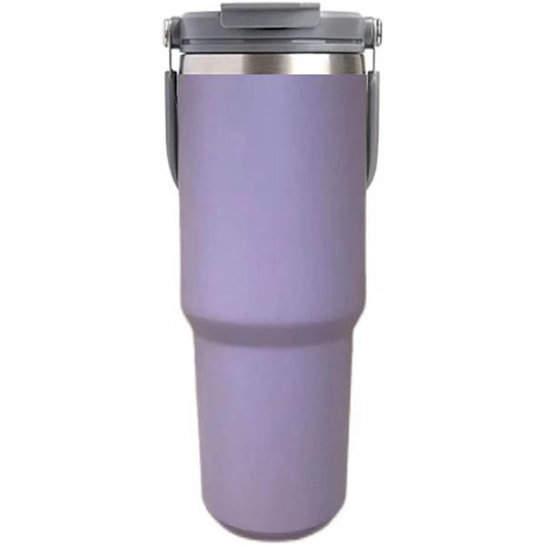 Stainless Steel Travel Mug with Leak-proof 2-in-1 Straw and SIP Lid, Vacuum Insulated Coffee Mug for Car, Office, Perfect Gifts, Keeps Liquids Hot or