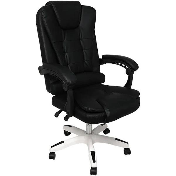 Gaming Chair Office Computer Seat Racing PU Leather Executive Racer Recliner Black