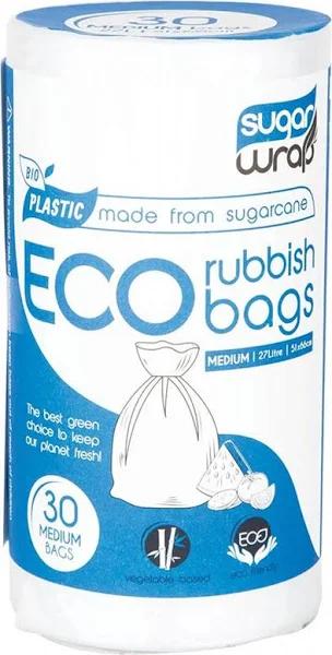 Sugarwrap Eco Rubbish Bags Made from Sugarcane - Medium 27L 30