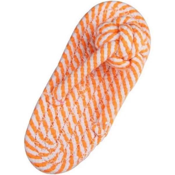 HOD Cute Colourful Thong Cotton Rope Dog Toys - Orange