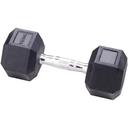 York Fitness 15kg Rubber Hex Dumbbell