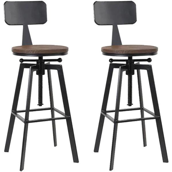 Artiss Set of 2 Rustic Industrial Style Metal Bar Stool -