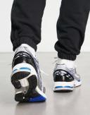 New Balance 1906 Sneakers in White Metallic and Blue With Black