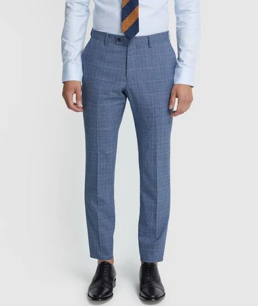 Oxford Hopkins Wool Suit Trousers in Blue Check Blue 90