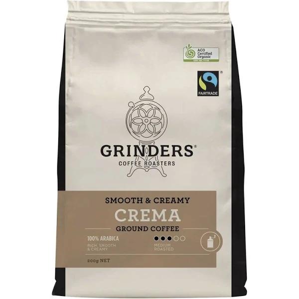 Grinders Medium Roasted Crema Ground Coffee 200g