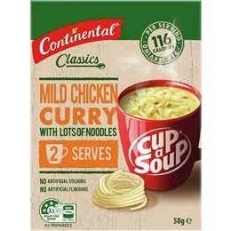 Continental Cup A Soup Mild Chicken Curry With Lots of Noodles 2 Pack