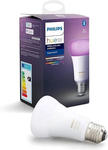 Philips Hue E27 Smart Bulb A60 - White & Colour Ambiance