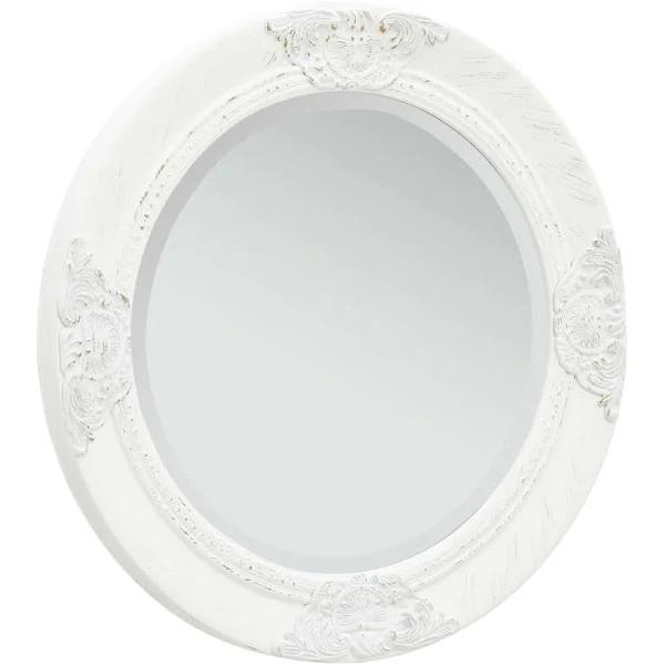 vidaXL - Wall Mirror Baroque Style - White - 50 cm