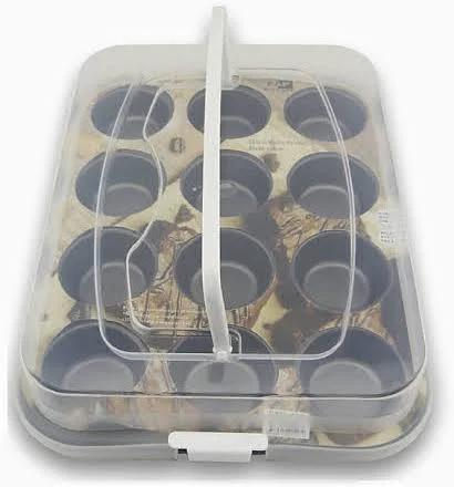 6/12 Cup Muffin Cupcake Pan Lid Cake Nonstick Baking Tray Bakeware