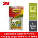 Command Medium White Adhesive Picture Hanging Strips - 9 Pack