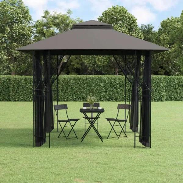 Gazebo with Sidewalls Anthracite 300x300x270 cm Steel vidaXL