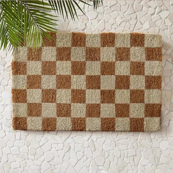 Adairs Coir Checkerboard Doormat - Door Mat